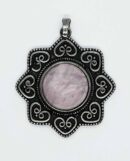 Pendant Flower Rose Quartz