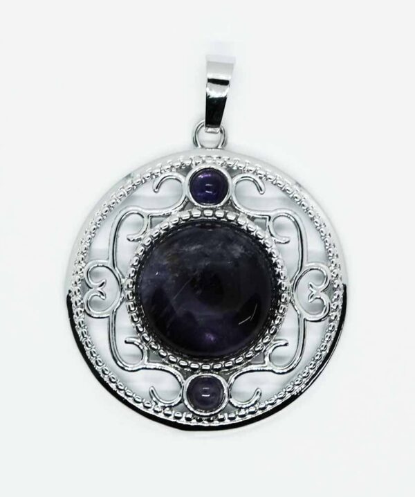 Pendant Round Lacy Amethyst