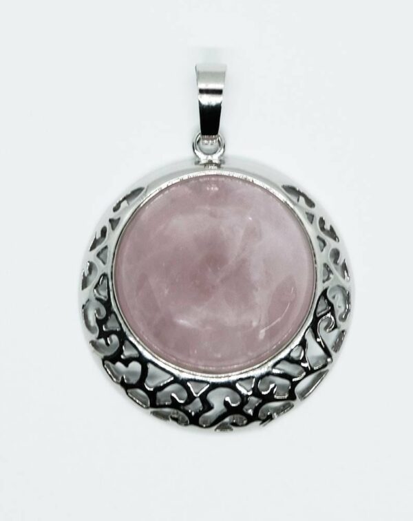 Pendant Round Rose Quartz
