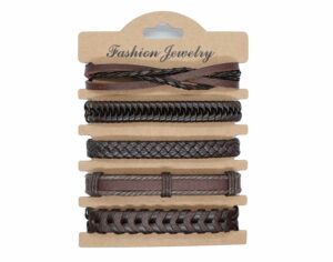 Bracelet Set Leather Brown