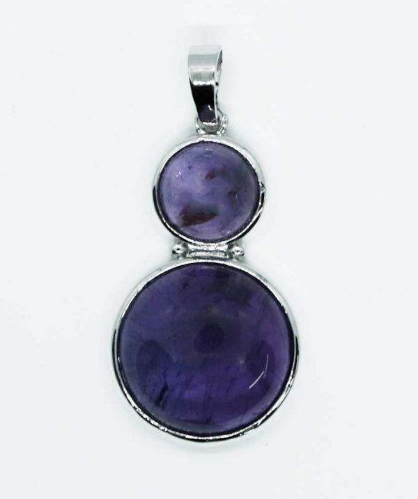 Pendant Two Rounds Amethyst