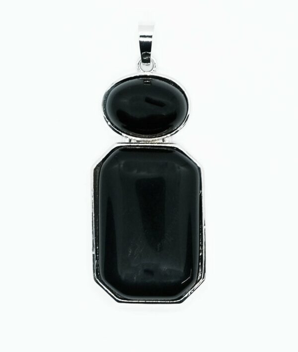 Pendant Oval Octa Obsidian