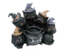 Candle Holder 5 Witch Cats