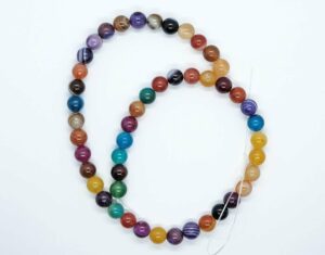 String Bead 8mm Agate Multi