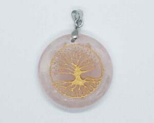 Pendant Round TOL Rose Quartz