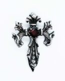 Pendant Cross Red CZ