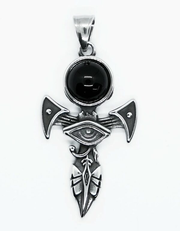 Pendant Steel Eye Cross Black