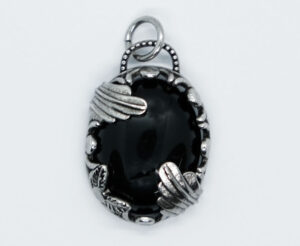 Pendant Oval Wings Obsidian