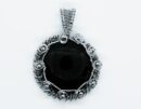 Pendant Round Wired Obsidian
