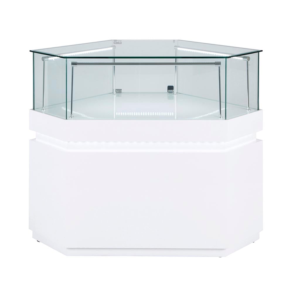 Frameless Display Glass Counter 750X750X1050mm SLW Code 99082