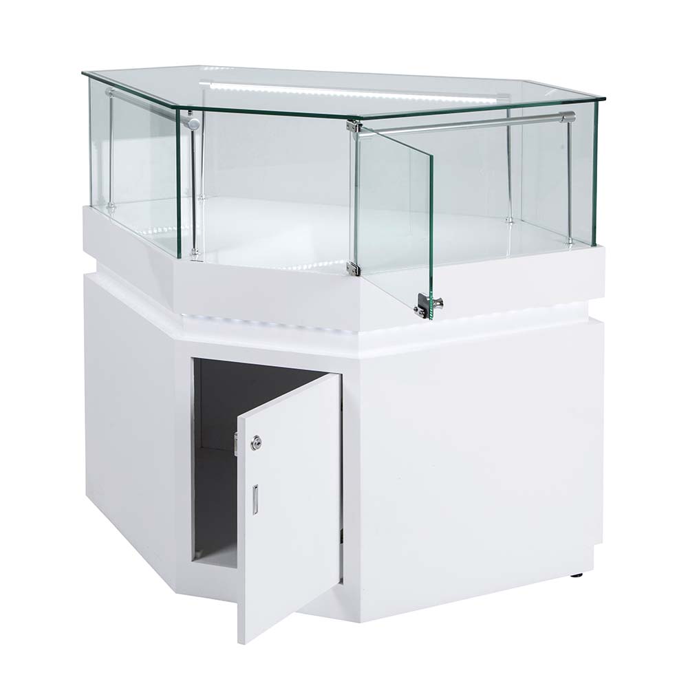Frameless Display Glass Counter 750X750X1050mm SLW Code 99082 - Image 2