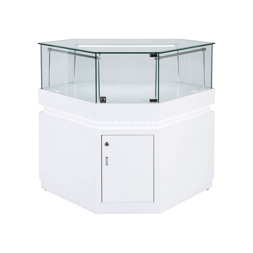 Frameless Display Glass Counter 750X750X1050mm SLW Code 99082 - Image 3