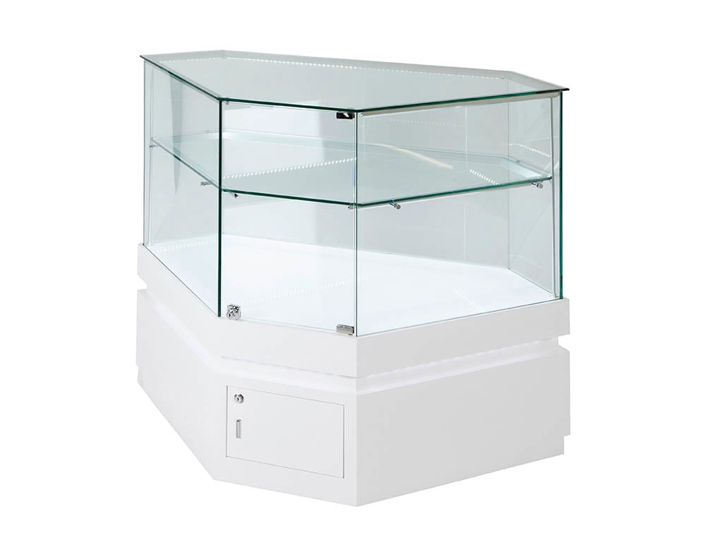 Frameless Display Glass Counter 850X850X1050mm SWT Code 99087