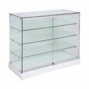 Frameless Display Glass Counter 1200X500X1200mm W Code 99103