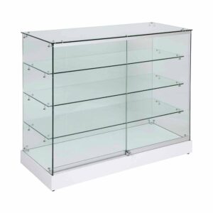Frameless Display Glass Counter 1200X500X1200mm W Code 99103