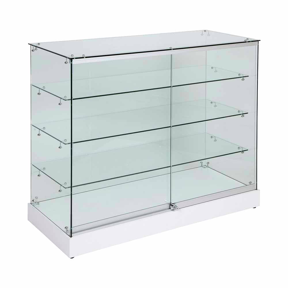 Frameless Display Glass Counter 1200X500X1200mm W Code 99103