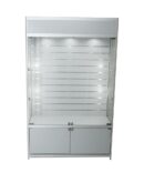 Glass Cabinet 1400X400X1980mm Slat Wall Led Bulbs Lighting Code 99106