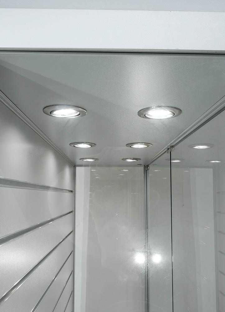 Glass Cabinet 1400X400X1980mm Slat Wall Led Bulbs Lighting Code 99106 - Image 3