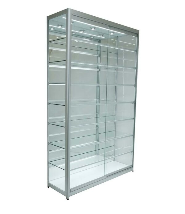 Glass Cabinet 1200X400X1980mm 7 Shelves Led Strip Lighting Code 99109