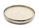 Candle in Hammered Holder Silver