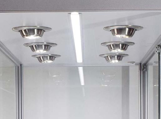 Glass Cabinet 800X400X1980mm 4 Shelves Led Strip Lighting Code 99414 - Image 2