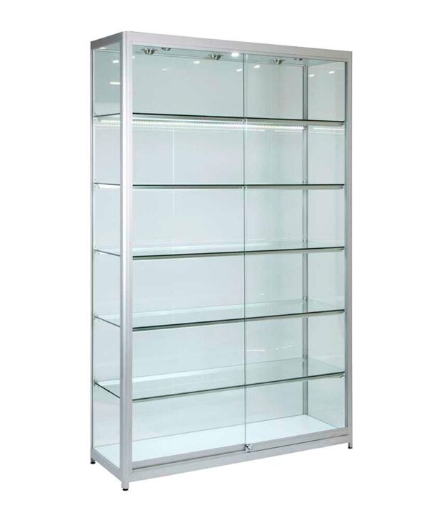 Glass Cabinet 1000X400X1980mm 5 Shelves Led Strip Lighting Code 99832