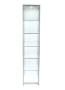 Glass Cabinet 400X400X1980mm 5 Shelves Led Strip Lighting Code 99931