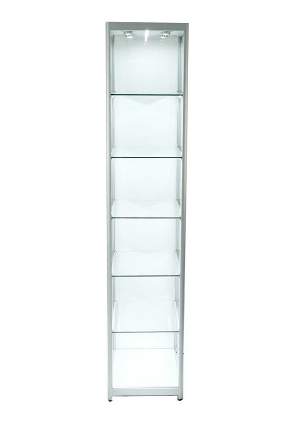Glass Cabinet 400X400X1980mm 5 Shelves Led Strip Lighting Code 99931