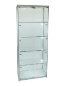 Glass Cabinet 800X400X1980mm 4 Shelves Led Bulb Lighting Code 99939