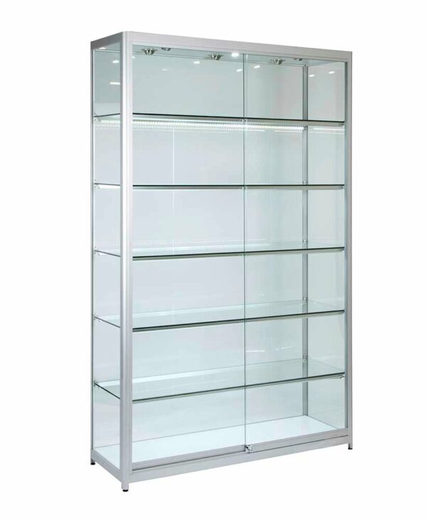 Glass Cabinet 1200X400X1980mm 5 Shelves Led Strip Lighting Code 99977