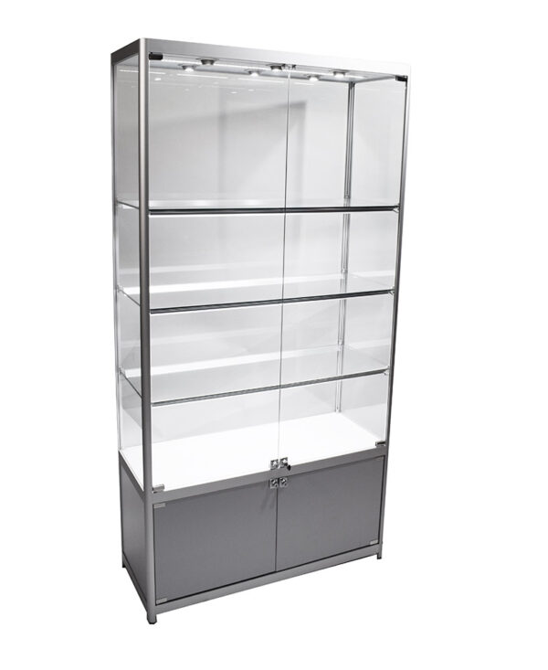 Glass Cabinet 1000X400X1980mm 3 Shelves Led Strip Lighting Code 99989