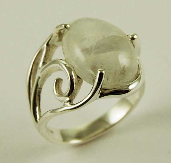 Silver Ring Oval Rainbow