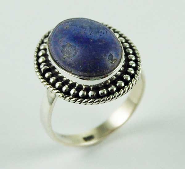 Silver Ring Oval Lapis