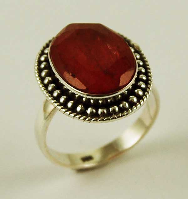 Silver Ring Oval Ruby