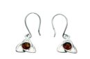 Silver Earring Amber Stone