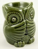 Oil Burner Ceramic Owl Green