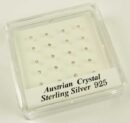 Silver Nose Stud Clear 2mm 20pcs