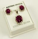 Silver Pendant Set Fuschia