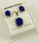 Silver Pendant Set Sapphire