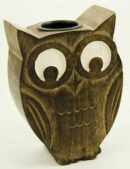 Tea Light Holder Wood Owl