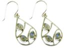Silver Earring Moonstone Drop