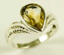 Silver Ring Citrine Cut