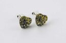Earring Silver Stud Heart Topaz