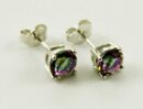 Earring Silver Stud Mystic Quartz