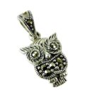 Silver Pendant Marcasite Owl