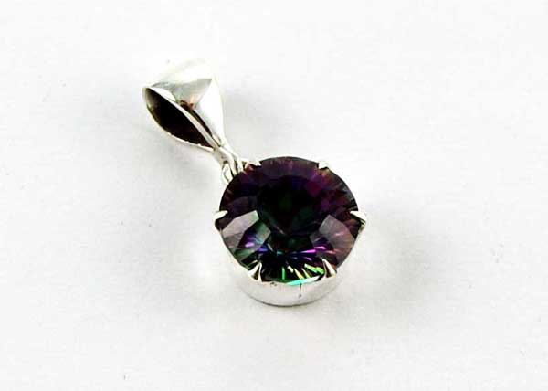 Pendant Silver Circle Mystic Topaz