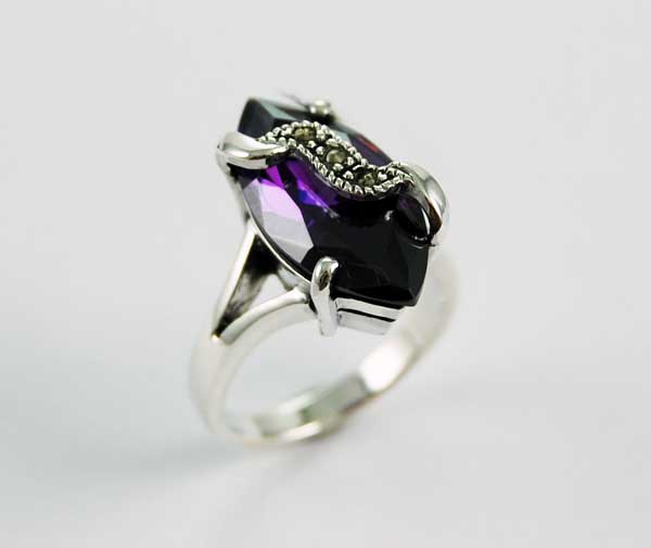 Silver Ring Stone Amethyst