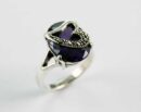 Ring Silver Oval Amethyst