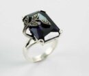 Silver Ring Rectangle Purple