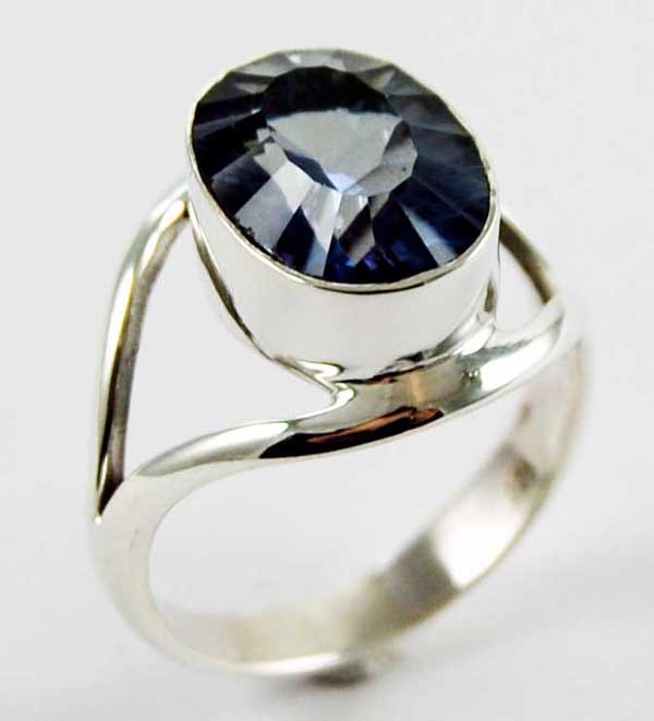 Ring Silver Oval Mystic Topaz